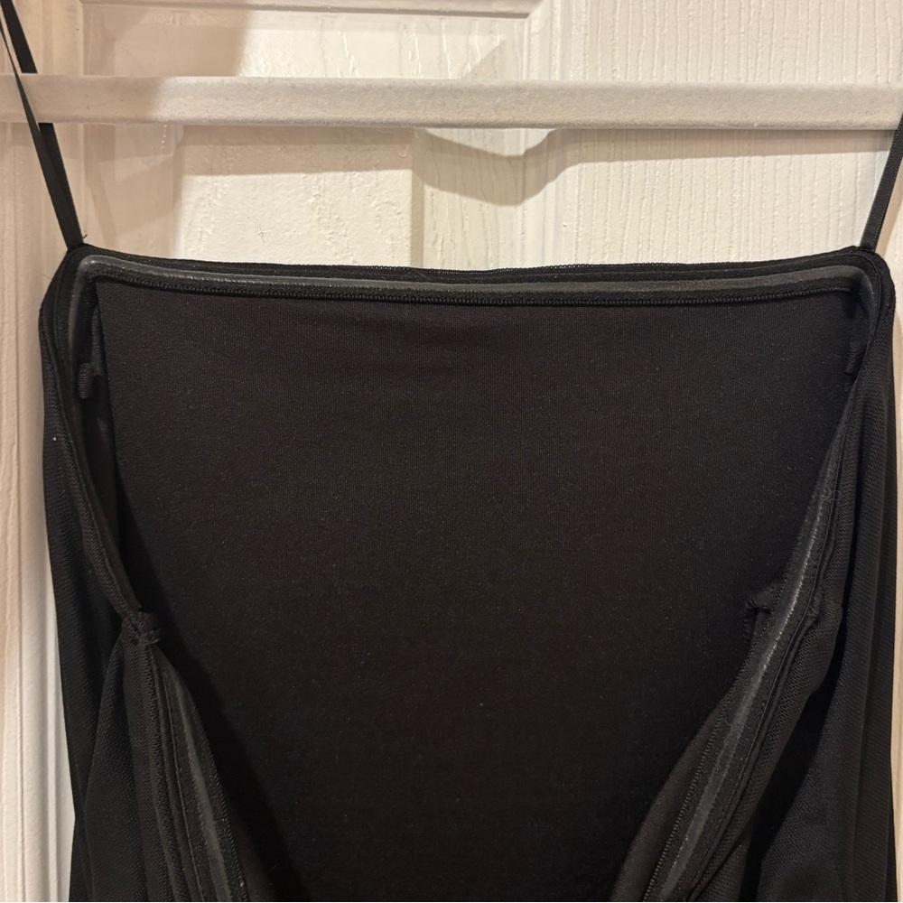 Garage Black Asymmetric Gathered Mesh Dress - Picture 6 of 7